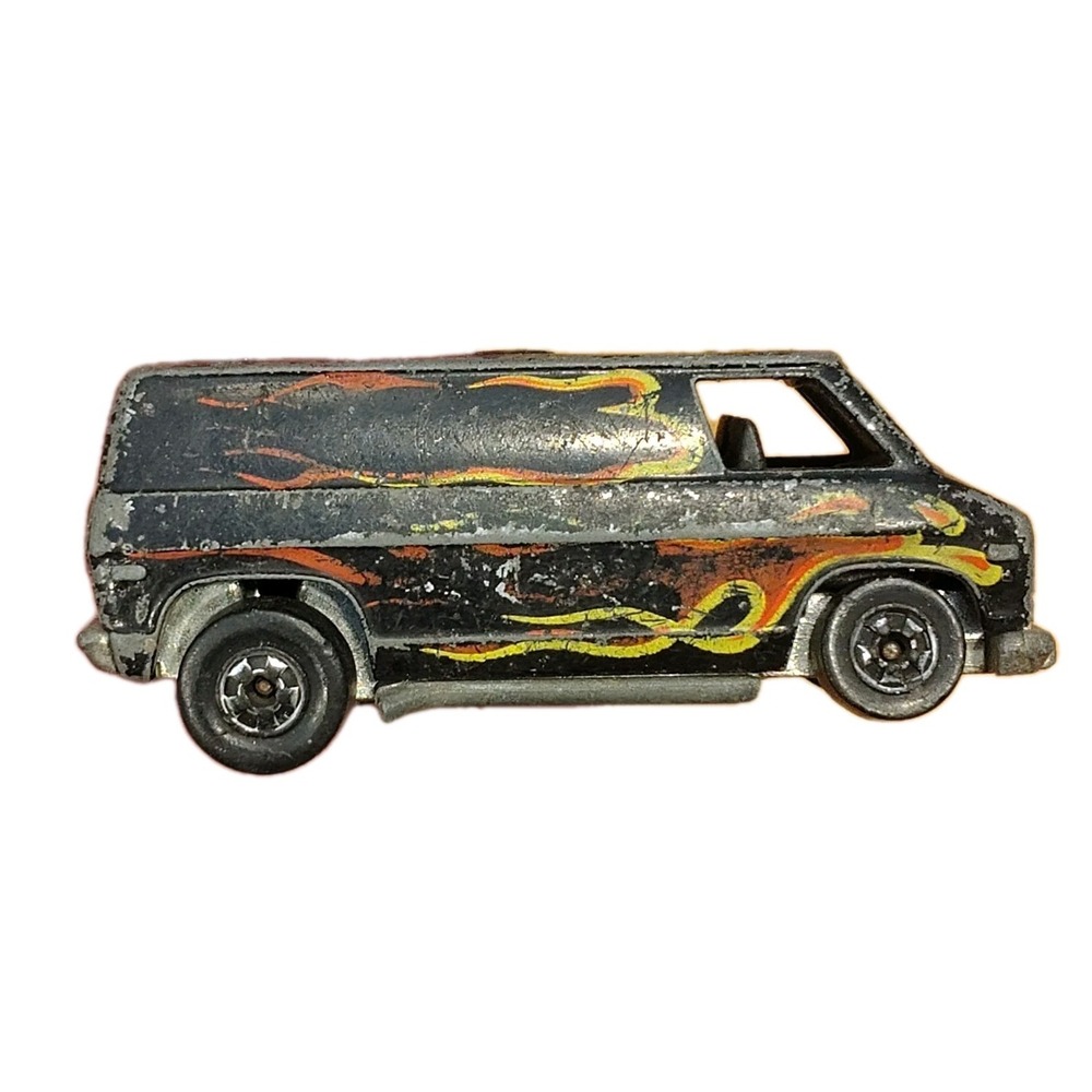 Hot Wheels 1974 Chevrolet Super Van Black W/ Flames Hong Kong